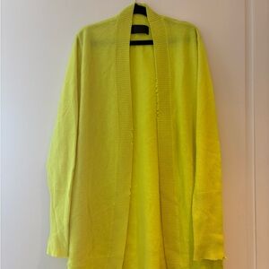 RtA - Bright Yellow Open Cardigan, 100% cashmere, “distressed” look